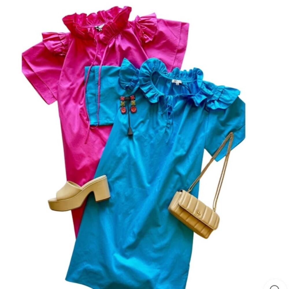 Patty Kim St. Martin Mini Sheath Popover Shirt Dress in Rose Pink SU24-18 XS NEW